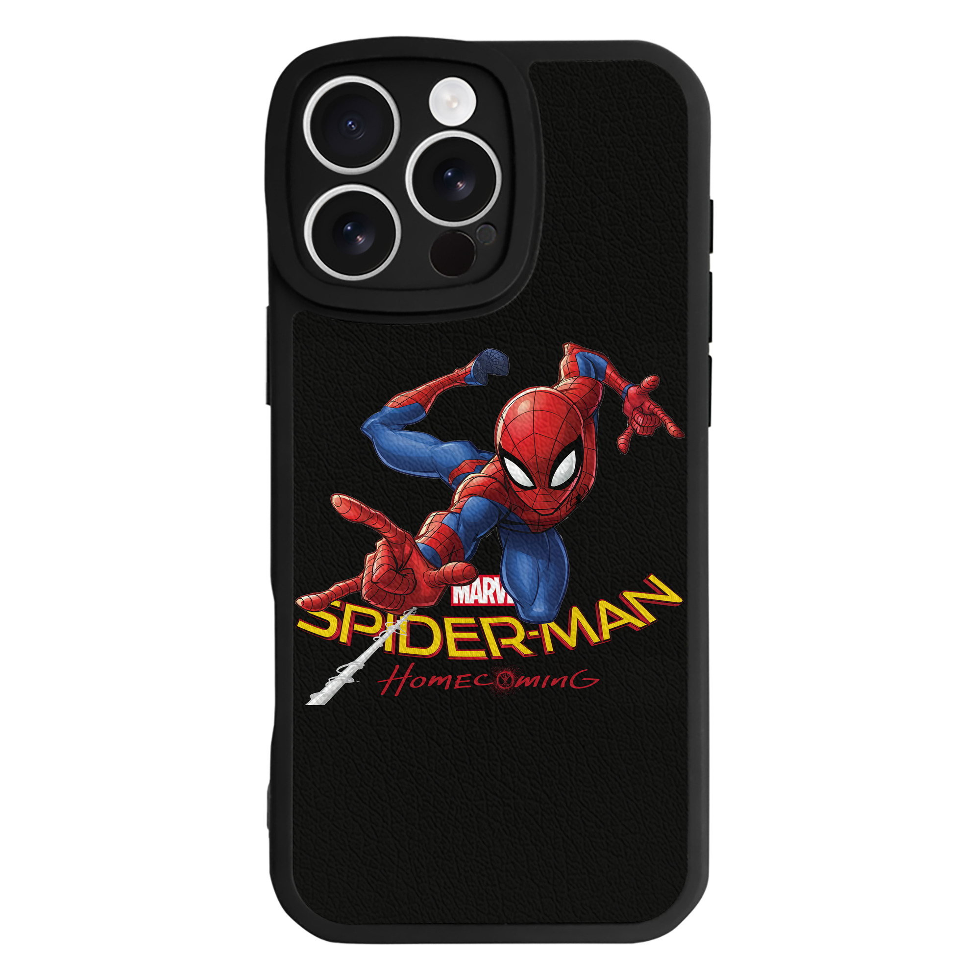 Spider Man スパイダーマン 【iPhone 16シリーズ対応】シリコンスマホケース（レザー調） 材質：シリコン